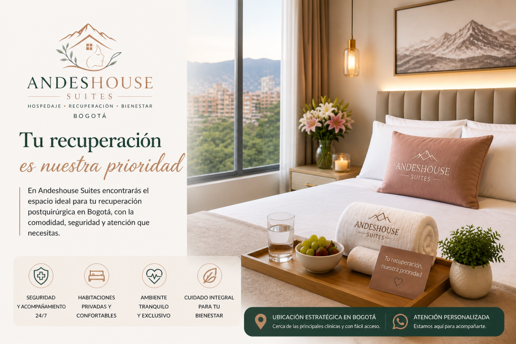 Habitación cómoda para recuperación postquirúrgica en Bogotá con ambiente tranquilo y seguro